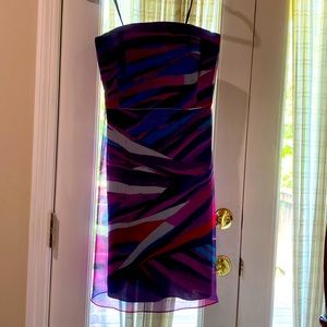 Multi-colored strapless dress